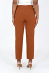 Lolo Luxe Palermo Slim Pant in Paparika. Pull on pant with elasticized hidden waist. Faux zipper placket. Snug through middle and slim through leg. 28" inseam._t_34615745675464