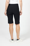 Holland Ave Bermuda Short in Black. 2 1/2" waistband with 2 front slash pockets. 11" inseam. Snug through stomach and hip, slim to hem._t_34995042156744