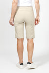 Holland Ave Bermuda Short in Stone. 2 1/2" waistband with 2 front slash pockets. 11" inseam. Snug through stomach and hip, slim to hem._t_34995042287816