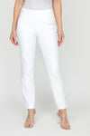 Holland Ave Ponte Ankle Pant with Pocket in White.  Pull on pant with 2 1/2" contoured waistband.  2 front slash pockets. Slim leg.  28" inseam._t_61295251947886