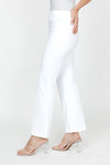 Holland Ave Ponte Boot Cut Pant in White.  2 1/2" waistband pull on pant.  Slim through thigh; flares to hem.  29" inseam._t_61430222815598