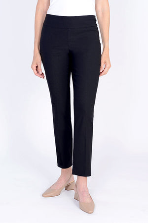 Holland Ave Millennium Ankle Pant in Black. Pull on pant with 2 1/2" curved waistband. Tight through hip and thigh, straight through leg. 28" inseam._34231039623368