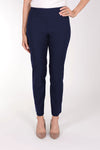 Holland Ave Millennium Ankle Pant in Navy. Pull on pant with 2 1/2" curved waistband. Tight through hip and thigh, straight through leg. 28" inseam_t_34827128373448