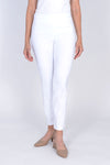 Holland Ave Millennium Ankle Pant in White.  Pull on pant  with 2 1/2" curved waistband.  Tight through hip and thigh, straight through leg.  28" inseam._t_34231039852744
