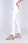 Holland Ave Millennium Ankle Pant in White. Pull on pant with 2 1/2" curved waistband. Tight through hip and thigh, straight through leg. 28" inseam._t_34231039492296