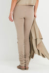 Planet Vegan Leather Sexy Legging in Fawn/Fawn.  Elastic waist pull on legging.  Front is vegan leather, back half is jersey.  Ruching at bottom._t_61188977983854
