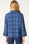 Habitat Plaid Mixed Pocket Shirt in Navy.  Plaid in shades of blue.  Pointed collar button down a line shirt.  Blue checked front patch pocket.  3/4 sleeve with checked split cuff.  Relaxed fit._t_61472555008366