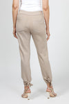 Planet Scuba Tied Up Pants in Fawn. Pull on pant with 2" waistband. Slim leg with tie detail at hem._t_34953281339592