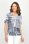 Top Ligne Mix Patterns Henley Top_t_60985585434990
