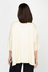 Planet ORB T in Butter with a large Green screen print circle in front. Crew neck with drop shoulder and 3/4 length sleeve. High low hem. Oversized fit._t_60432418341230