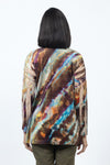 Top Ligne Cosmic Print Open Cardi in Multi. Abstract multi-colored diagonal print. Open front with long sleeves. Screen print allows underneath beige colored base to peek through in spots. 2 front patch pockets. Relaxed fit._t_34558631084232
