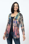 Top Ligne Chenille Rectagular Print Cardi.  Multi colored automnal shades in a vertical block print.  Open front cardigan with long sleeves.  2 front patch pockets.  Relaxed fit._t_34558608048328
