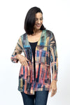 Top Ligne Chenille Rectagular Print Cardi. Multi colored automnal shades in a vertical block print. Open front cardigan with long sleeves. 2 front patch pockets. Relaxed fit._t_34558607982792