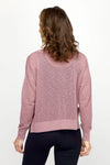 Planet Mini Seed Stitch Sweater in Elderberry.  Fine seed stitch crew neck with long sleeves and dropped shoulders.  Deep side slits.  Rib trim at neck, cuff and around hem.  Oversized, boxy fit._t_60985330762094