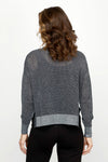 Planet Metallic Mini Seed Stitch Sweater in Black/Silver.  Metallic silver and black open weave knit. Crew neck long sleeve sweater with dropped shoulder.  Rib trim at neck, hem and cuff._t_60985315164526