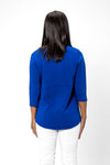 Lolo Luxe High Low Solid Top in Royal. Crew neck, 3/4 sleeve top with curved seams. High low hem. RElaxed fit._t_34191359181000