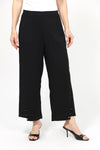 Lemon Grass Crop Pant with Button Detail.  Pull on pant with 1 1/2" waistband elasticized in back.  Faux front welt pocket detail.  Draped leg.  Side insets at hem create step hem.  3 button detail at hem.  25" inseam._t_35087786901704