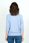 Elliott Lauren Modal Cowl in Iris.  Cowl neck sweater knit side to side.  Dolman elbow length sleee.  Rib trim at cowl and cuff.  Deep rib hem.  Relaxed fit._t_36098595094728