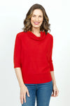 Elliott Lauren Modal Cowl in Lipstick.  Cowl neck sweater knit side to side.  Dolman elbow length sleee.  Rib trim at cowl and cuff.  Deep rib hem.  Relaxed fit._t_61187010429294