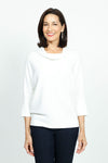 Elliott Lauren Modal Cowl in Winter Cream.  Cowl neck sweater knit side to side.  Dolman elbow length sleee.  Rib trim at cowl and cuff.  Deep rib hem.  Relaxed fit._t_36098589032648