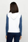 Elliott Lauren Modal Sleeveless Hoodie in Cream.  Zip front with attached drawstring hood with silver toggles.  Rib trim around armhole.  2 front pouch pockets.  Relaxed fit._t_61184892567918