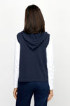 Elliott Lauren Modal Sleeveless Hoodie in Midnight.  Zip front with attached drawstring hood with silver toggles.  Rib trim around armhole.  2 front pouch pockets.  Relaxed fit._t_61184892502382