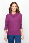 Elliott Lauren Modal Cowl in Grape.  Cowl neck sweater knit side to side.  Dolman elbow length sleee.  Rib trim at cowl and cuff.  Deep rib hem.  Relaxed fit._t_61186981560686