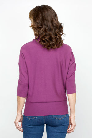 Elliott Lauren Modal Cowl in Grape.  Cowl neck sweater knit side to side.  Dolman elbow length sleee.  Rib trim at cowl and cuff.  Deep rib hem.  Relaxed fit._61186981527918