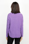 Elliott Lauren Cotton Cashmere Waffle Sweater in Violet.  Texture waffle weave knit.  Crew neck with raised center seams.  Long sleeves with dropped shoulder and raised seam detail.  Curved hem.  Relaxed fit._t_61184007471470
