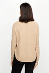 Elliott Lauren Cotton Cashmere Waffle Sweater in Wheat.  Texture waffle weave knit.  Crew neck with raised center seams.  Long sleeves with dropped shoulder and raised seam detail.  Curved hem.  Relaxed fit._t_61184007537006