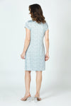 Top Ligne Dots Print Dress.  Gray dots on white.  Modified scoop neck dress with short sleeve.  A line shape.  LIned through body.  Relaxed fit._t_60001101218158