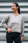 Planet Camo Tee in Fawn.  Slightly  cropped crew neck camouflage pattern.  Long sleeve.  Drop shoulders.  Oversized fit. One size fits many._t_61205111603566