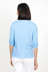 Elliott Lauren Ruched Sleeve Tee in Ocean blue.. Crew neck tee with ruching down the center of each sleeve. Straight hem. Relaxed fit._t_35432123924680