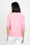 Elliott Lauren Ruched Sleeve Tee in Pink. Crew neck tee with ruching down the center of each sleeve. Straight hem. Relaxed fit_t_35456375750856