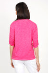Elliott Lauren Ruched Sleeve Tee in Snapdragon, a hot pink. Crew neck tee with ruching down the center of each sleeve. Straight hem. Relaxed fit._t_35432124219592