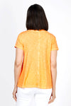 Elliott Lauren V Neck Back Seam Tee in Tiger Lily. V neck short sleeve tee with back center seam and raw edge raglan sleeve detail. A line. Relaxed fit._t_35286629581000