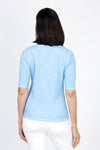 Elliott Lauren Ruched Front Tee in Ocean blue. V neck short sleeve tee with ruched front detail. Classic fit._t_35286768124104