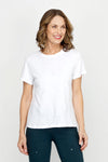 Elliott Lauren Garment Dye Tee in White.  Crew neck short sleeve garment dye tee.  Rib trim at neckline.  A line.  Relaxed fit._t_61323728912750
