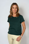 Elliott Lauren Garment Dye Tee in Pine.  Crew neck short sleeve garment dye tee.  Rib trim at neckline.  A line.  Relaxed fit._t_61323816665454