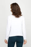 Elliott Lauren V Neck Tee in White.  V neck long sleeve garment dye tee.  A line shape.  Rib detail at neck.  Relaxed fit._t_60969741812078