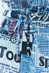 Frederique Newspaper Print Hoodie in multi.  Printed mesh jacket with zip front and attached hood.  Drawstring waist.  Relaxed fit._t_60077131661678