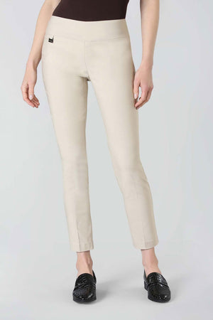 Lisette L Montreal 801 Ankle Pant in Beige.  Pull on pant with 3" waistband.  Magical lycra stretch.  Slim through hip and thigh.  Falls straight from knee.  28" inseam._52968467136878