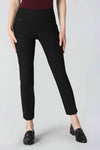 Lisette L Montreal 801 Ankle Pant in Black.  Pull on pant with 3" waistband.  Magical lycra stretch.  Slim through hip and thigh.  Falls straight from knee.  28" inseam._t_52968467202414