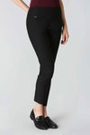 Lisette L Montreal 801 Ankle Pant in Black.  Pull on pant with 3" waistband.  Magical lycra stretch.  Slim through hip and thigh.  Falls straight from knee.  28" inseam._t_52968467235182