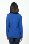 Sno Skins Jacquard Concealed Zip Top in Imperial Blue. Puckered half zip top with stand up convertible collar. Hidden zipper. Long sleeves. Classic fit._t_34622234689736