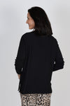 Organic Rags V Neck Easy Top in Black.  V neck dolman long sleeve sweater.  Side slits.  Relaxed fit._t_61183981617518