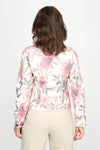 Organic Rags Reversible Floral Jacket in Pink/White/Green  Pink and green large floral print on white. Reverses to solid off-white with subtle floral underprint.  Pointed collar button down jacket.  Long sleeves with button cuffs.  Double contour front seams.  Banded hem.  2 front patch pockets.  Back yoke and contour seams.  Relaxed fit._t_60671331074414