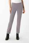 Lisette L Montreal Jolie Crepe Straight Ankle Trouser in Gray. Crepe pull on pant with 2 front faux welt pockets. Hidden waistband. Pant is snug through hips and falls straight to hem. Inseam: 28"._t_34447056240840