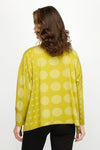 Planet Jacquard Circle Boxy T in Guacamole.  Oversized crew neck long sleeve tee with raw edges.  Jacquard circles in different sizes.  One size fits many._t_61020967338350