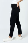 Mododoc Seamed Ankle Pant in Black. Pull on pant with 2" ribbed waistband. Front slash & stitched pockets. Raised front center seams. 28" inseam._t_35240902262984
